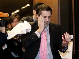 El embajador Mark Lippert fue atacado mientras daba un discurso en Corea del Sur. AP / K. Ju-sung