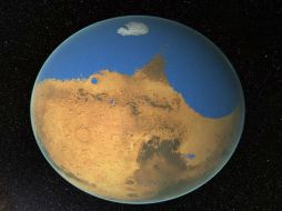 Se cree que el océano marciano, con unos 20 millones de kilómetros cúbicos, se concentró en las planicies del hemisferio Norte. EFE / NASA