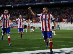 Koke anotó al minuto 33 el único gol para los rojiblancos. AP / D. de Olza