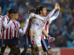 Antonio Rodríguez, impuso ayer un nuevo registro en Copa MX para Chivas, al sumar 504 minutos sin recibir gol. MEXSPORT / I. Ortiz