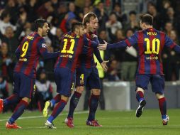 El croata Ivan Rakitic consiguió el único gol en la primera parte del partido. AFP / Q. García