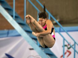 Dolores Hernández obtuvo 318 puntos en su prueba individual de trampolín 3 metros. MEXSPORT / O. Aguilar