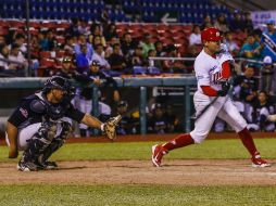 Acción del juego entre Rieleros y Diablos Rojos celebrado en el Estadio de los Charros. EL INFORMADOR / A. Hernández