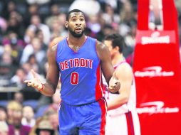 Andre drummond. El jugador de los Pistons colaboró con 22 puntos y 13 rebotes para el triunfo de su equipo. AP /
