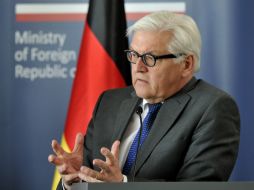 Steinmeier, ministro alemán, se reunió con sus homólogos de Francia y Polonia en la reunión del 'Triángulo de Weimar'. AFP / N. Dobroszycka