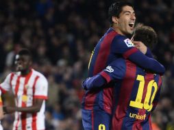 Luis Suárez anotó dos tantos para el Barcelona. AP / M. Fernandez