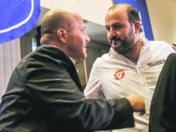 FRENTE A FRENTE. Enrique Alfaro y Ricardo Villanueva participaron ayer en un debate organizado por American Chamber of Commerce. EL INFORMADOR / M. Vargas