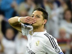 Javier Hernández entró por la lesión de Benzema y respondió muy bien. AFP / ARCHIVO
