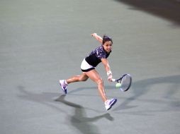 La tenista taptía Renata Zarazúa cayó anoche en tres sets ante Marcela Zacarías, en la Semifinales del Jalisco Open. EL INFORMADOR / P. Pérez