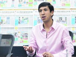 Pedro Kumamoto, candidato al distrito 10, durante la entrevista en EL INFORMADOR. EL INFORMADOR /