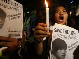 Se realizaron protestas para salvar a Mary Jane quien fue reclutada y engañada para transportar droga. EFE / F. Malasig