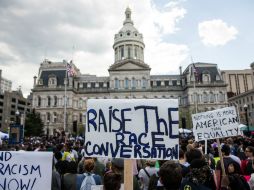 Los manifestantes marcharon tranquilos, a comparación de la semana pasada. AFP / A. Burton