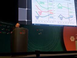 El gobernador del Banco de México, Agustín Carstens, durante su participación en la 25 Convención de Aseguradores de México. TWITTER / @CANACOMexico