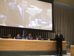 El secretario encabeza la delegación mexicana en el Diálogo de Alto Nivel de la Asamblea General de la ONU en Nueva York. NTX / O. Frasser