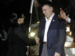 Santos fue recibido por la subsecretaria para América Latina y el Caribe de la Cancillería. TWITTER / @SRE_mx