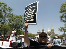 En el Día del Maestro, el Centro tapatío es tomado por docentes que protestan contra la Reforma Educativa. EL INFORMADOR / F. Atilano