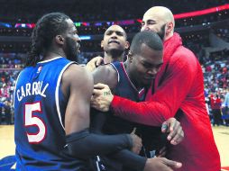 Jugadores de los Hawks de Atlanta celebras tras conseguir el boleto a la Final de la Conferencia del Este. AFP / M. Meyer
