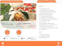 La app permite buscar recetas de acuerdo a su ingrediente principal, origen, costo y tipo. ESPECIAL / play.google.com