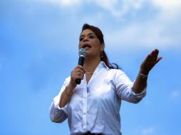 La ex vicepresidenta, Roxana Baldetti tiene prohibido salir del país mientras es investigada. EFE / ARCHIVO