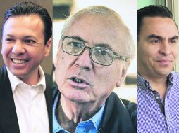 Pablo Lemus, candidato por MC, Guillermo Martínez Mora, del PAN, y Salvador Rizo, del PRI. EL INFORMADOR /