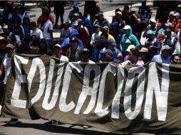 Hoy jueves, la CNTE marcha del monumento a la Revolución sobre Reforma a la embajada de Bélgica. SUN / ARCHIVO