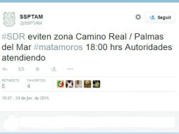 Las autoridades no abundan sobre los motivos para declarar la situación. TWITTER / @SSPTAM