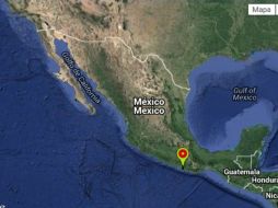 El epicentro se localiza 22 kilómetros al sur de Pinotepa. ESPECIAL / ssn.unam.mx