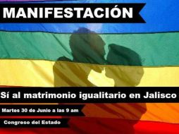 Miembros y simpatizantes del colectivo LGBT piden que Jalisco no discrimine y permita el matrimonio igualitario. FACEBOOK / Red de la Diversidad Sexual