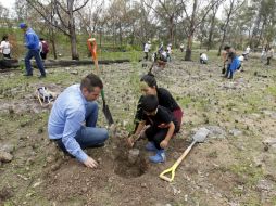 Se plantan 450 árboles de Mezquites, Palo Dulce, Guamúchil y Guaje, que son endémicos de la zona. EL INFORMADOR / A. Camacho