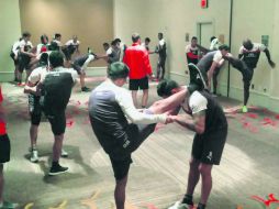 Los jugadores rojinegros trabajaron ayer en las instalaciones del hotel de concentración en San José, California. ESPECIAL / AtlasFC
