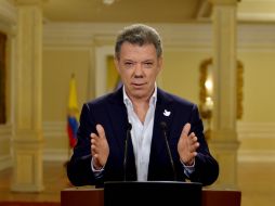 Santos se refirió a un acuerdo que incluye un próximo cese al fuego de hostilidades. EFE / E. Herrera