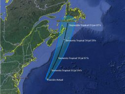 'Claudette' se desplaza hacia el noroeste con una velocidad de unos 24 kilómetros por hora y con vientos de 85 kilómetros por hora. TWITTER / @conagua_clima