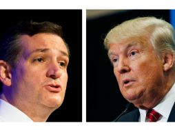 Cruz (i) asegura que Trump (d) trae consigo 'una voz audaz y temeraria a esta contienda por la presidencia'. AP /