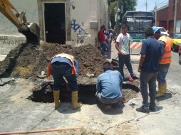 El hundimiento es de aproximadamente dos metros de largo por dos de ancho y dos metros de profundidad. EL INFORMADOR / F. Atilano