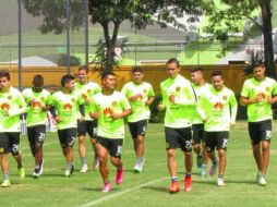 Imagen del entrenamiento de los jugadores del América este miércoles. TWITTER / @CF_America