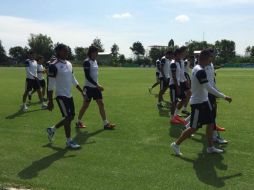 Monarcas ya se prepara en la cancha anexa del Estadio Morelos. TWITTER / @FuerzaMonarca