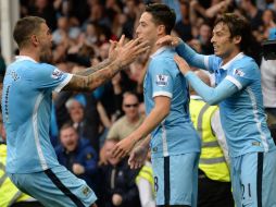 Los Citizens ya le sacan dos puntos de ventaja al Leicester. AFP / O. Scarff