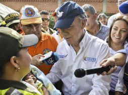 El dirigente político de Colombia, Juan Manuel Santos finalizó la ronda de negociaciones con las FARC. AFP / ARCHIVO