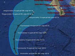 Se desplaza a 15 kilómetros por hora, sin que por el momento genere efectos en México. ESPECIAL / smn.cna.gob.mx