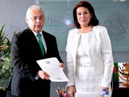 El nuevo subprocurador de Telecomunicaciones, Jesús Ponce y la titular de la Profeo, Lorena Martínez. TWITTER / @LorenaMartinez