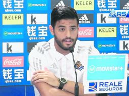 Carlos Vela verá acción hoy con la Real Sociedad frente al Espanyol de Barcelona. EFE /