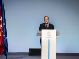 Florentino Pérez manifestó que el liderazgo económico del equipo demuestra su fortaleza y garantiza que siga siendo su socio. EFE / L. Piergiovanni