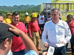 El Secretario General de Gobierno Gerardo Vargas Landeros, se trasladó al lugar para supervisar  la zona del accidente. TWITTER / @GVargasLanderos