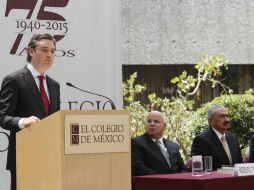 Aurelio Nuño acudió a la toma de posesión de la nueva presidenta del Colegio de México, Silvia Giorguli. TWITTER / @SEP_mx