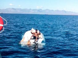 El hombre rescatado indicó que uno de los tripulantes falleció dos días antes del rescate y el otro, desapareció. TWITTER / @SEMAR_mx