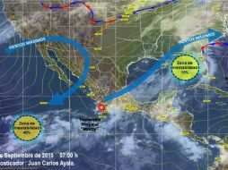 Se prevén lluvias muy fuertes en Puebla, Nayarit, Estado de México y Morelos, con vientos de hasta 60 kilómetros por hora. TWITTER / @conagua_clima