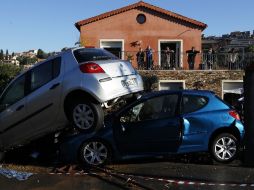 El poblado de Biot, al sureste de Francia, fue donde más daños causó la tormenta e inundaciones. AFP / J. MAGNENET
