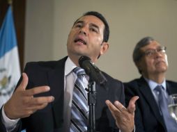 Jimmy Morales dijo que la prioridad de su gestión será el 'combate a la corrupción'. AP / L. Soto