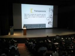 Pacheco habló en la Primera Jornada de Transparencia y Protección de Datos UdeG 2015. TWITTER / @CynthiaCanteroP