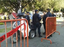 Los jardines del Centro Histórico siguen vigilados. Con más presencia policíaca que ayer. EL INFORMADOR / F. Atilano